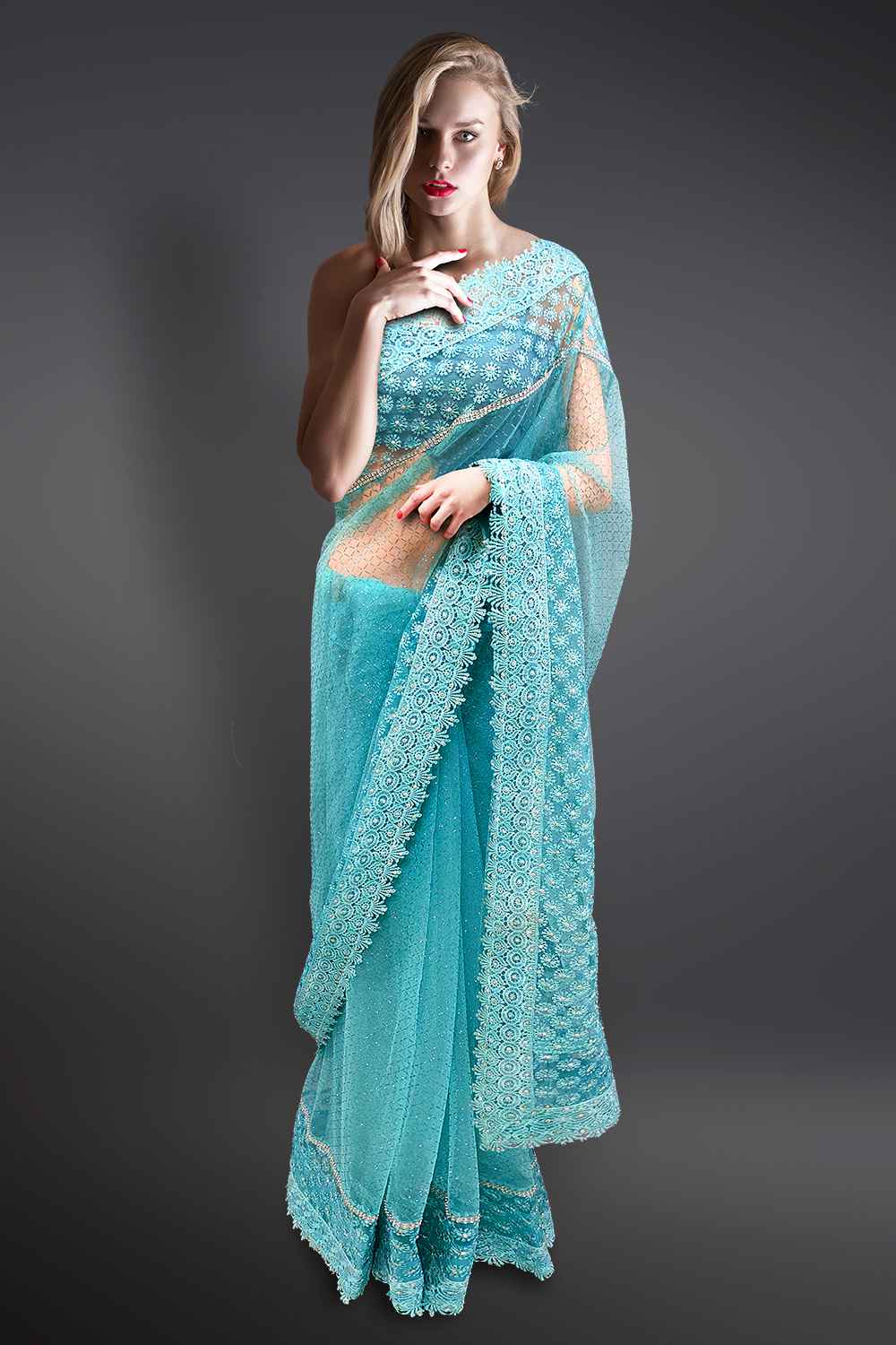 Sky Blue Saree