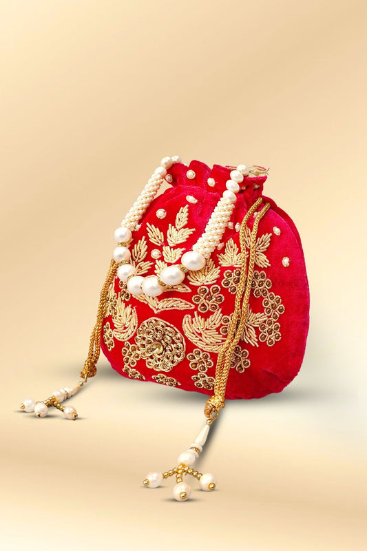 Women Potli Bag (white) | Hamari Dharohar