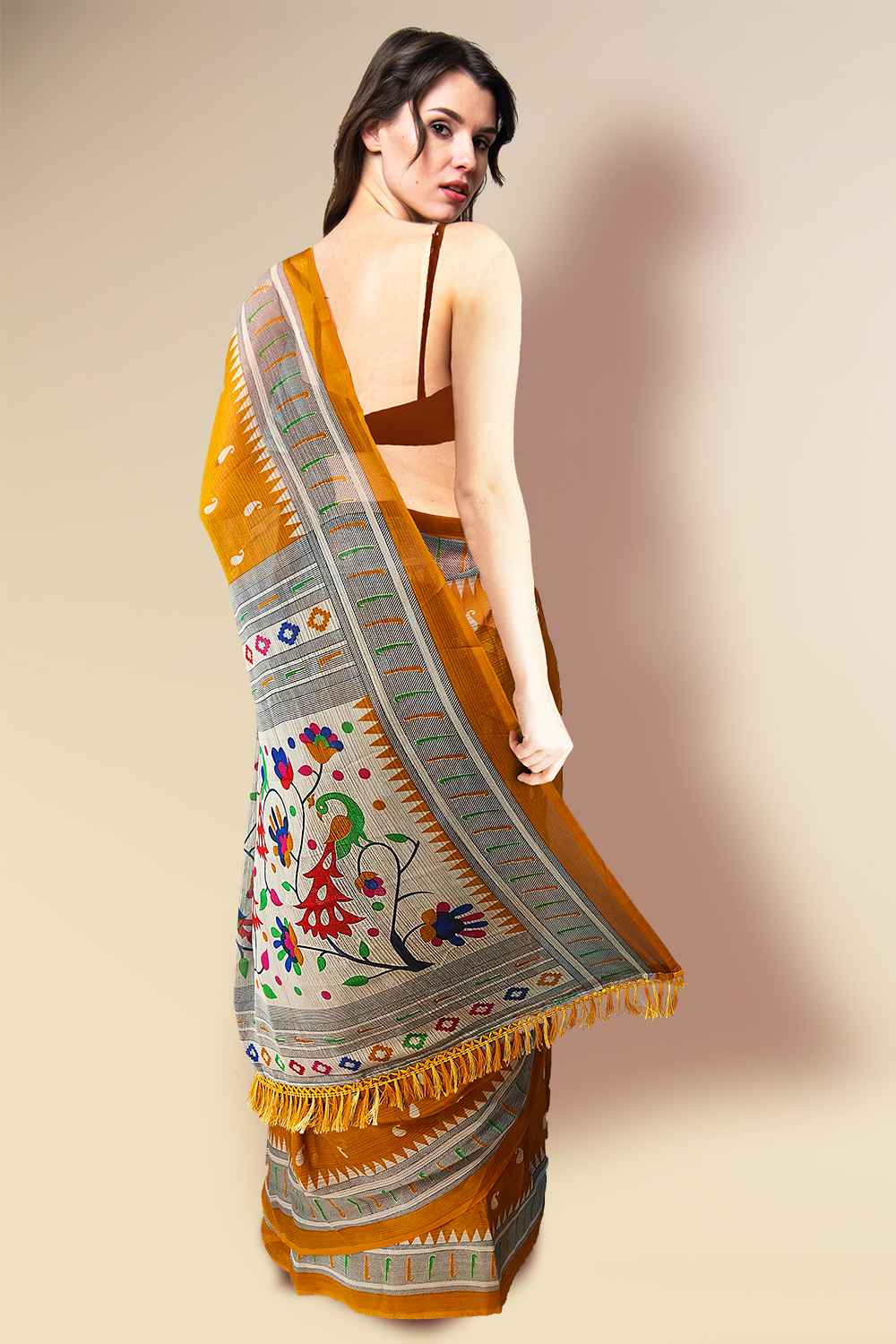 Yellow Georgette Saree