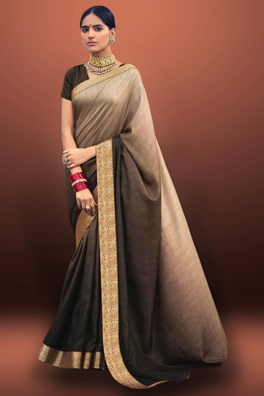 beige silk saree - beige color silk saree