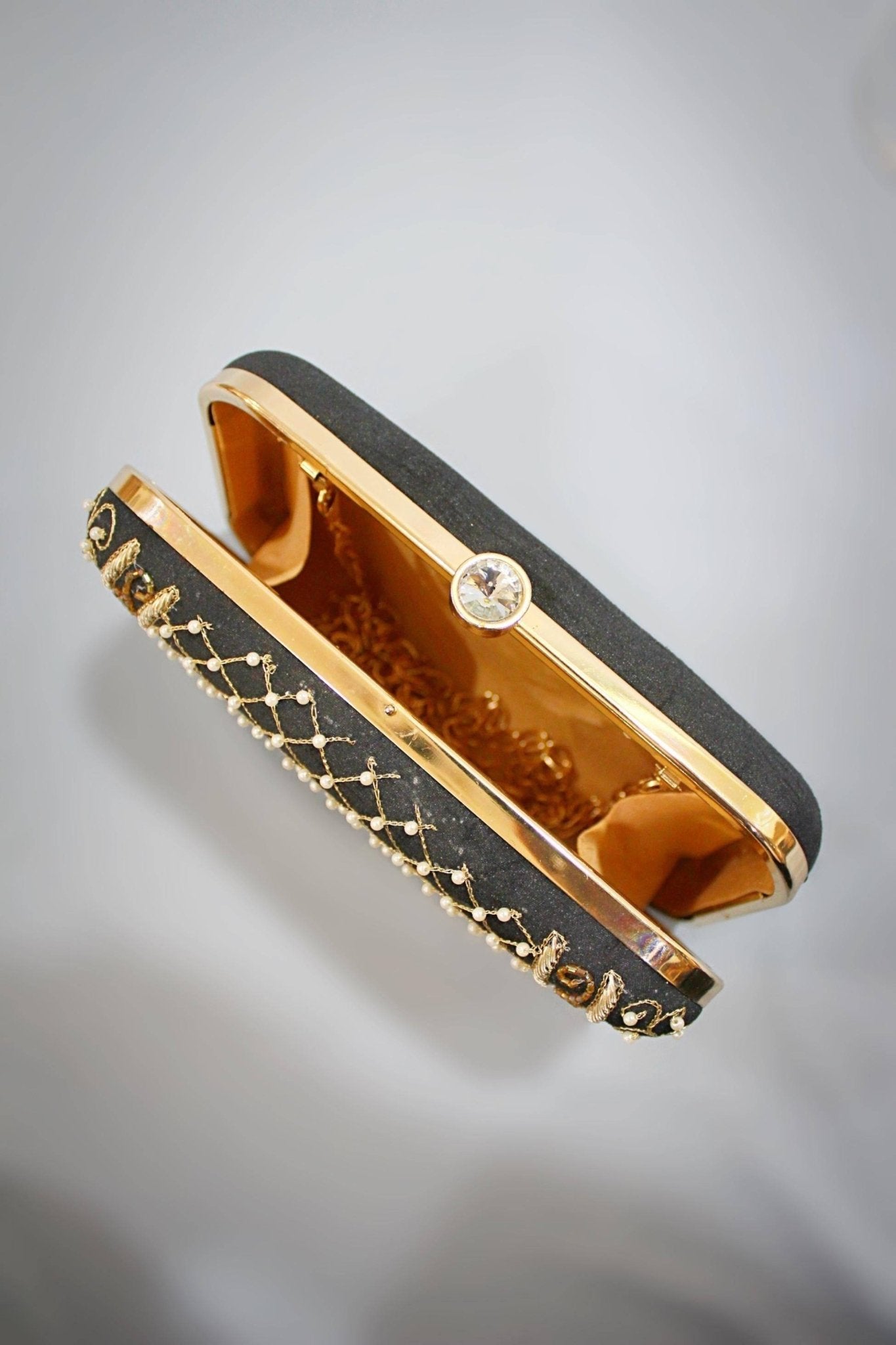 designer inspired striped beaded clutch purse (black) – Mint Boutique