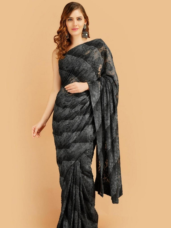 Buy MIMOSA Black & Yellow Poly Crepe Solid Mysore Silk Saree - Sarees for  Women 9575623 | Myntra