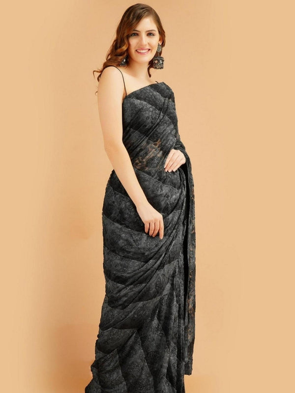 Black - Net - Sarees Collection with Latest and Trendy Designs at Utsav  Fashions