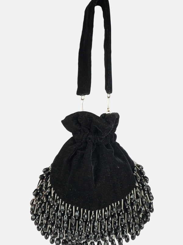 Buy Black Potli Bag With Rings by MODARTA at Ogaan Market Online Shopping  Site