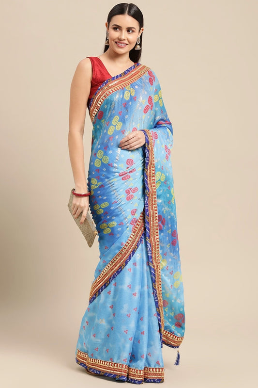 Buy HOUSE OF BEGUM Women's Blue Banarasi Silver Buti Silk Saree with Blouse  Piece | Shoppers Stop