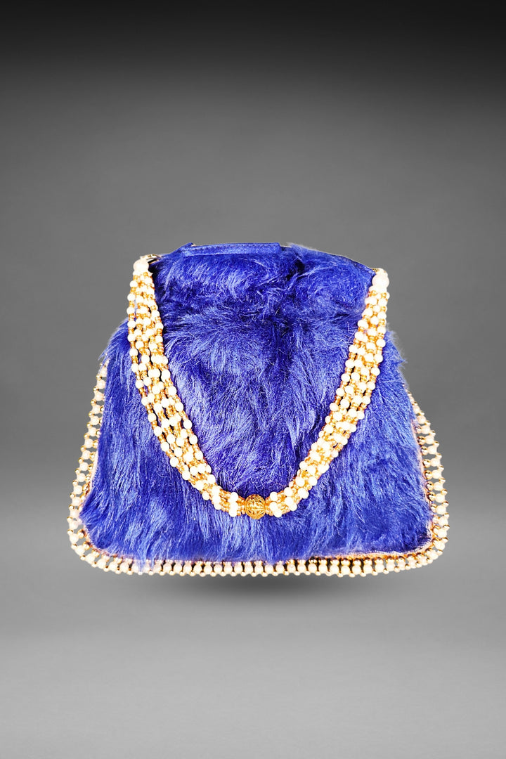 Blue Fur Potli Bag