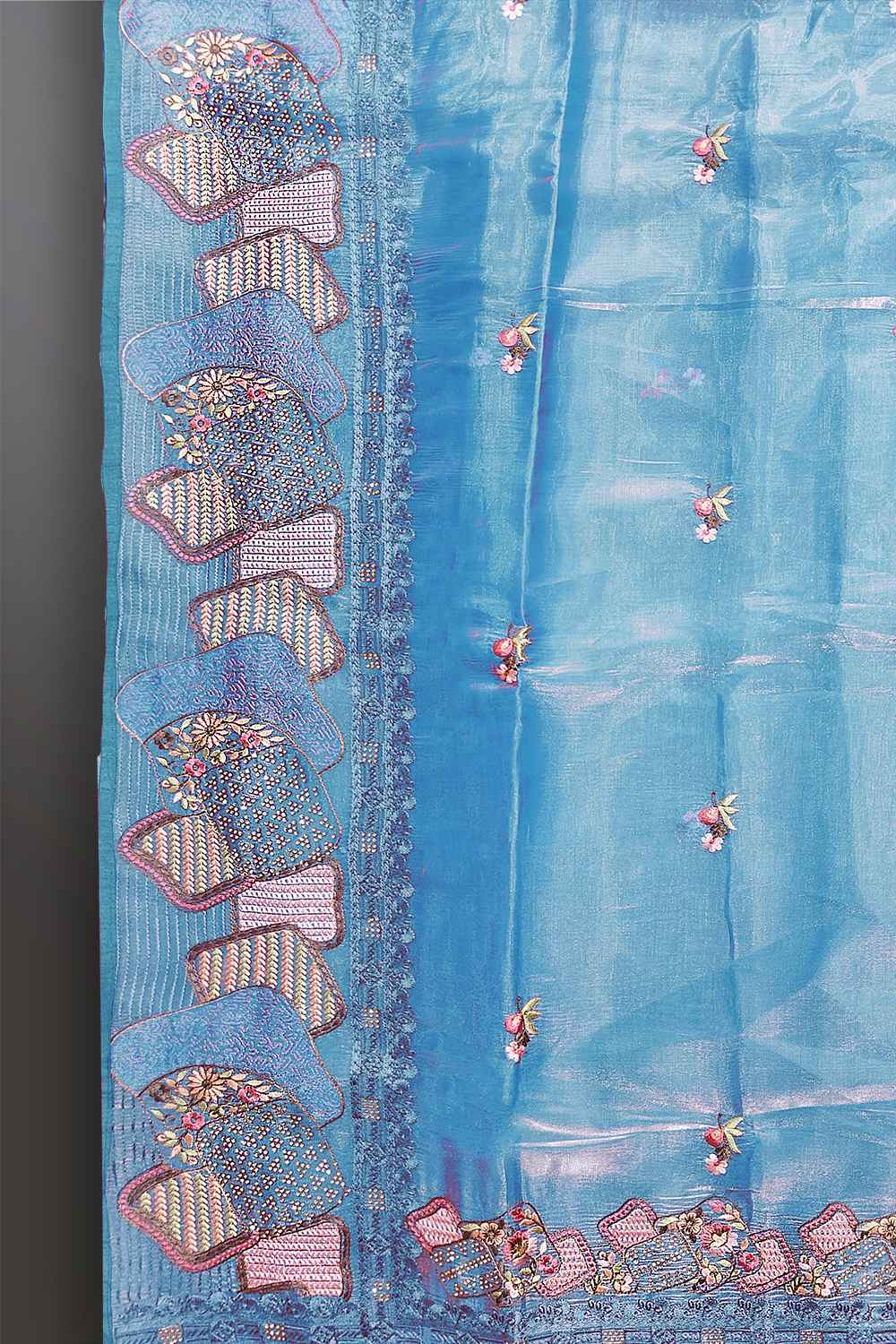 Blue Organza Saree