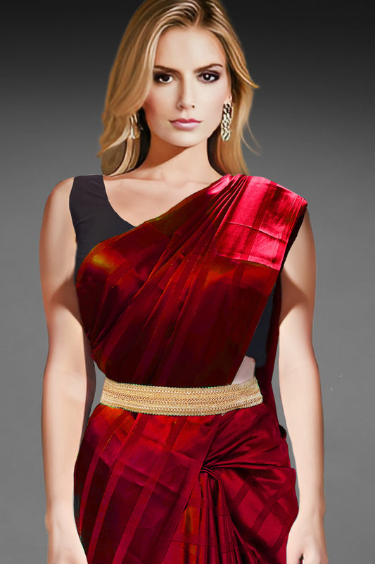 Great tip to beautify your simple plain sarees - styling with a Waist belt!  
