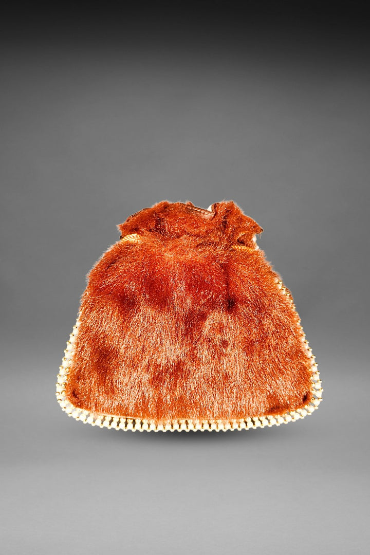 Brown Fur Potli Bag