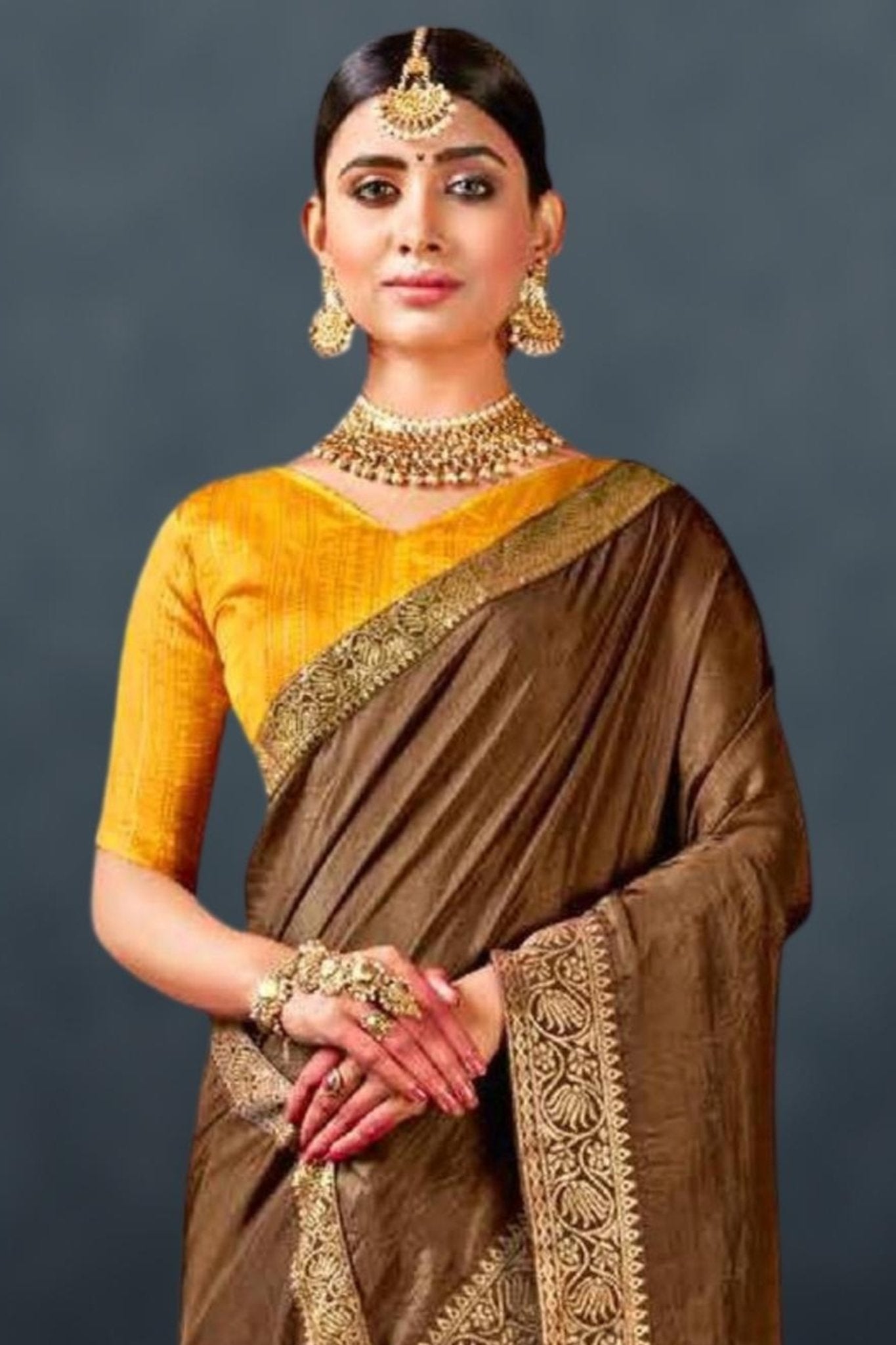 Skin Color Soft Silk Banarasi Saree With Contrast Matching Blouse. - Etsy