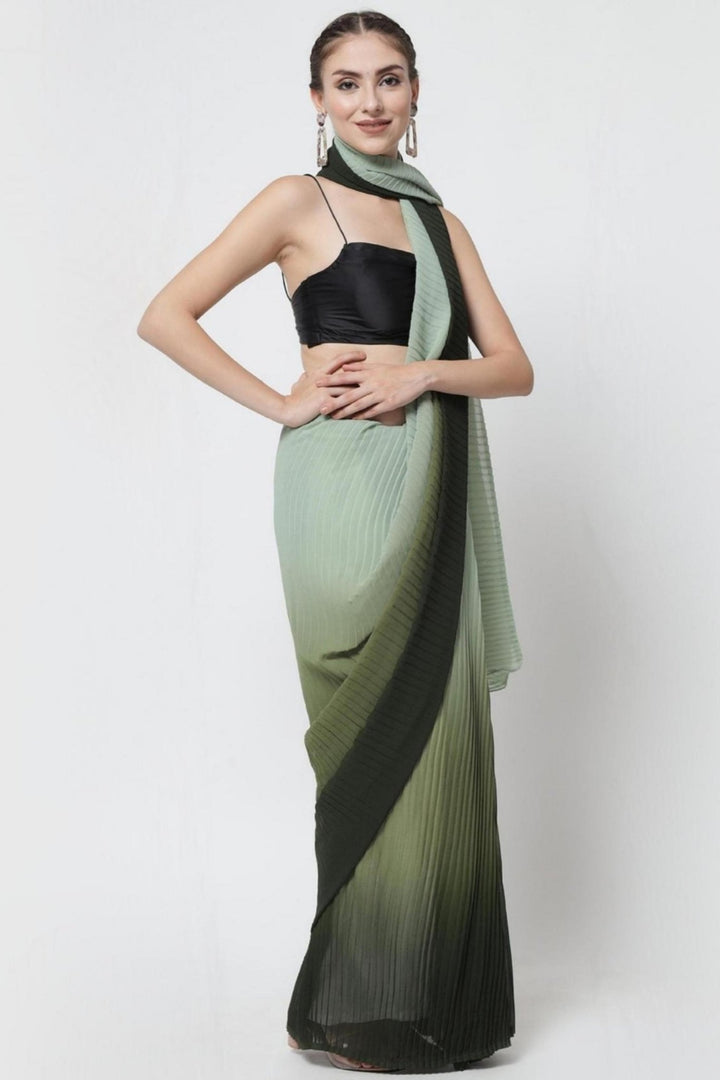 crushed georgette saree - crush material sarees