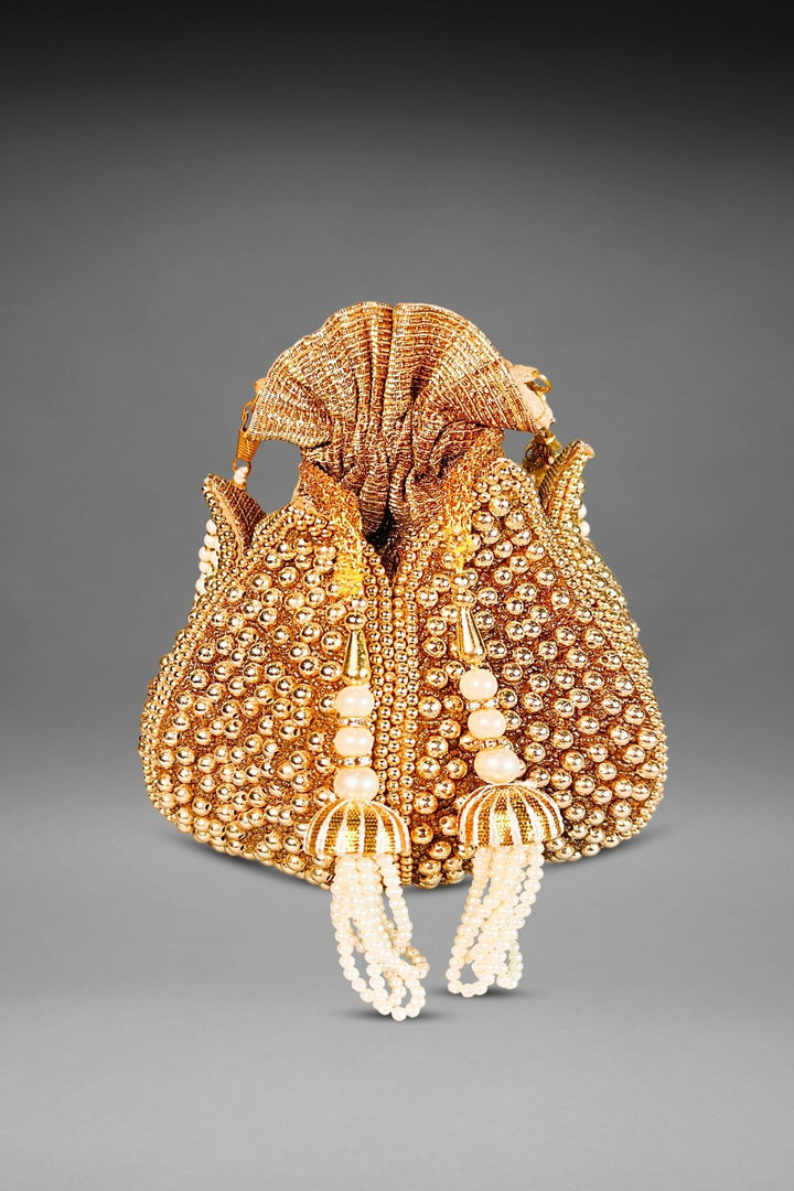 golden lotus potli bag