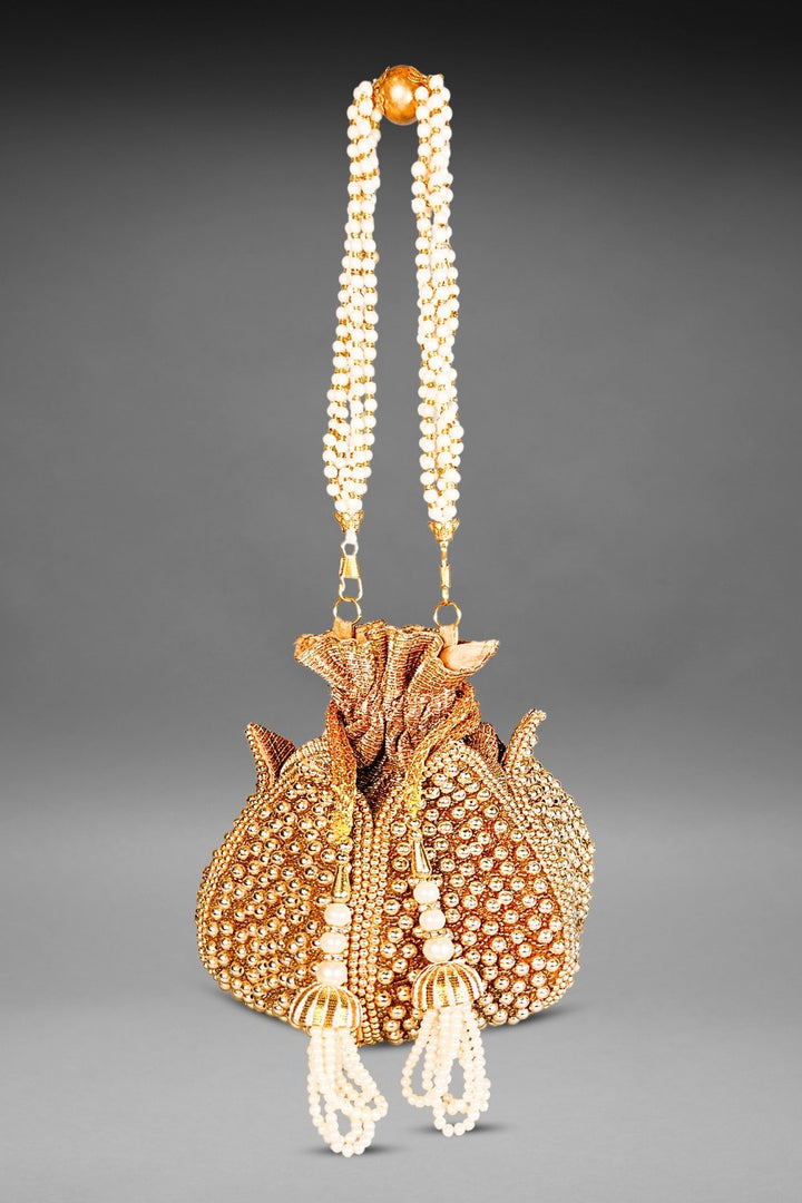 golden lotus potli bag