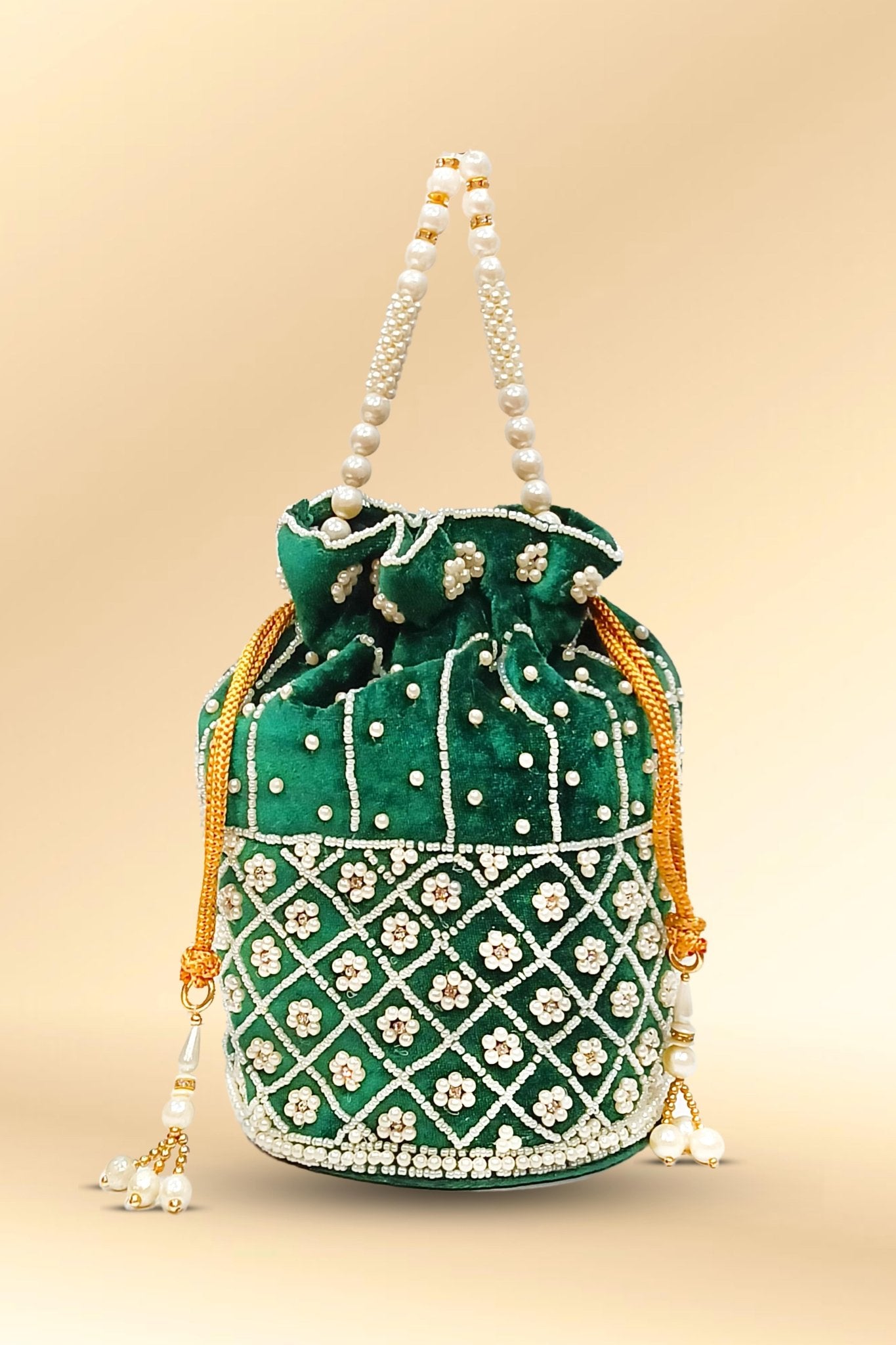 Buy Online Designer Yellow Handmade Potli Bags for Weddings - VedIndia.com