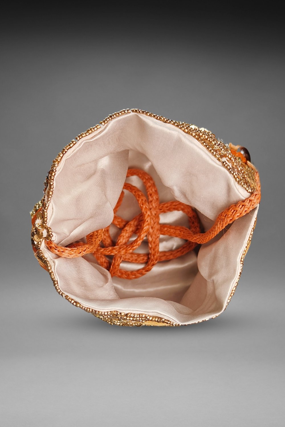 grey party wear potli bag