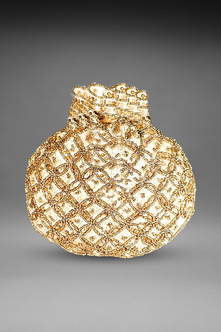 grey party wear potli bag