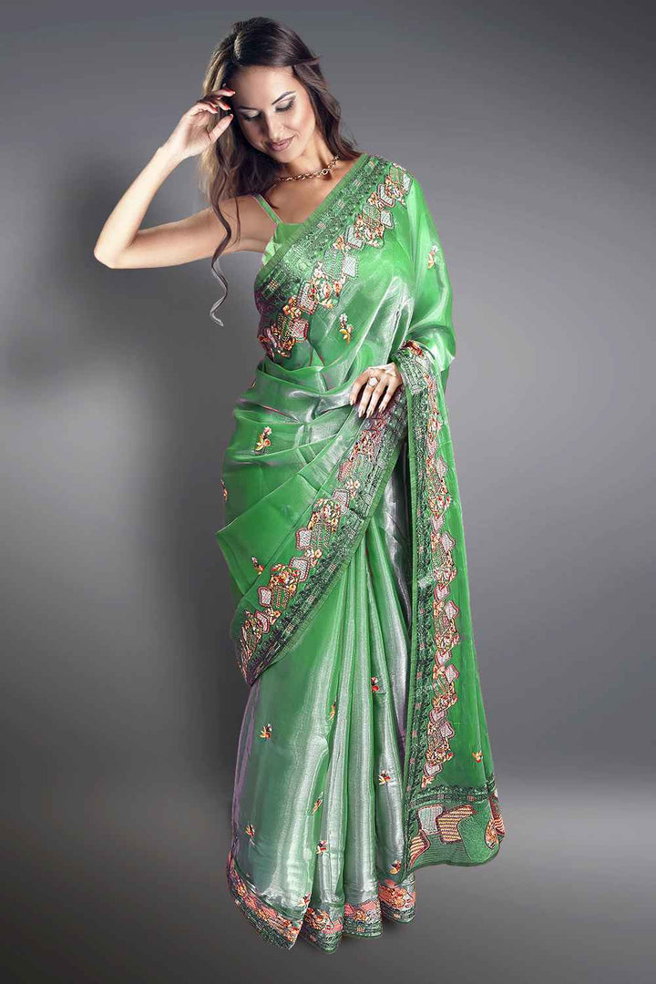 Light Green Organza Saree