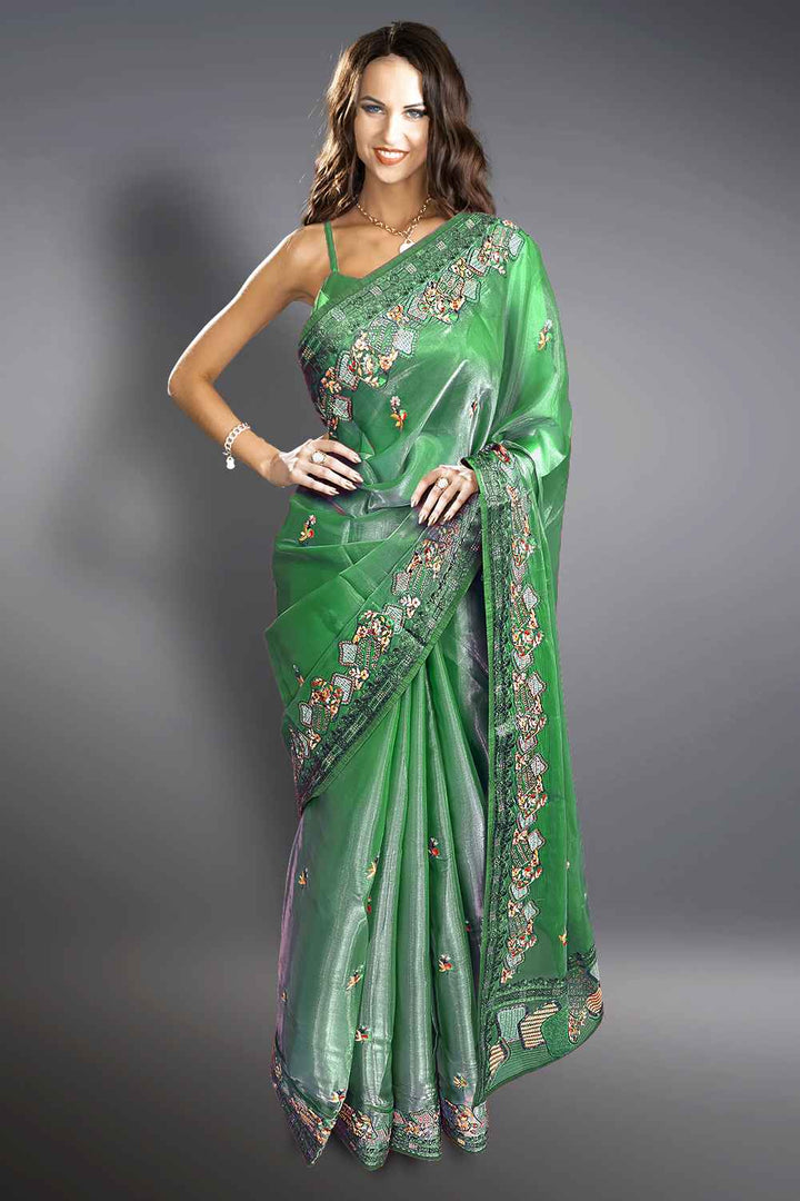 Light Green Organza Saree