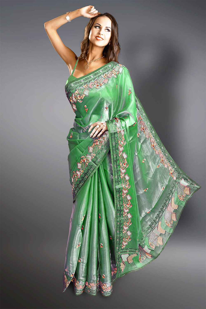 Light Green Organza Saree