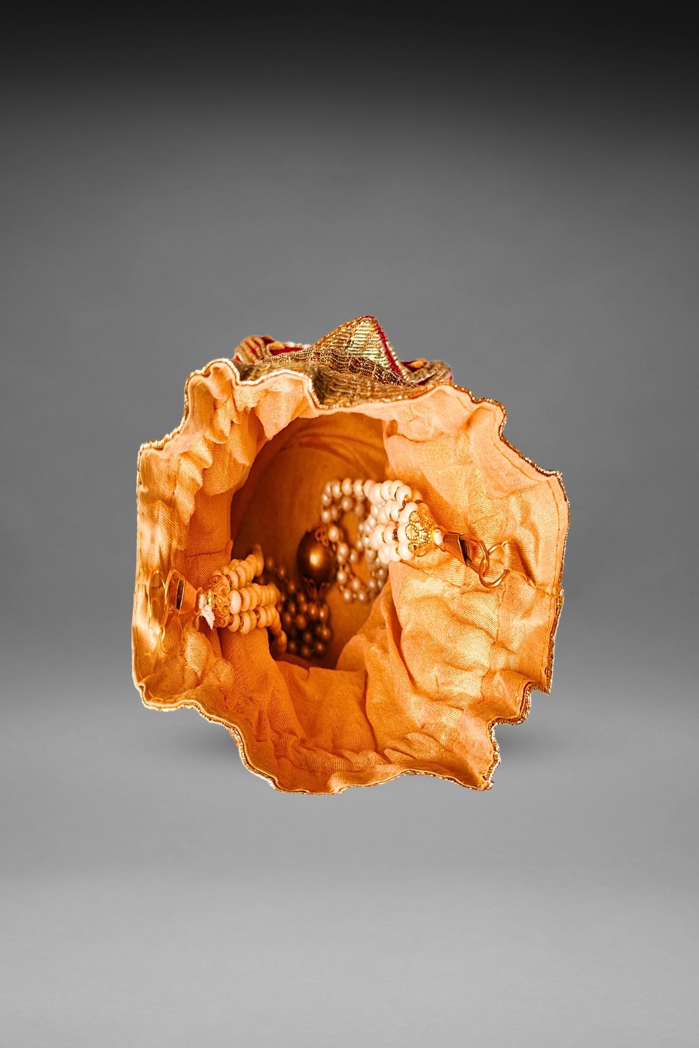 Maroon Lotus Potli Bag