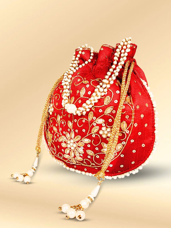 Shop the Hottest Maroon Party Wear Potli Bag Online Now