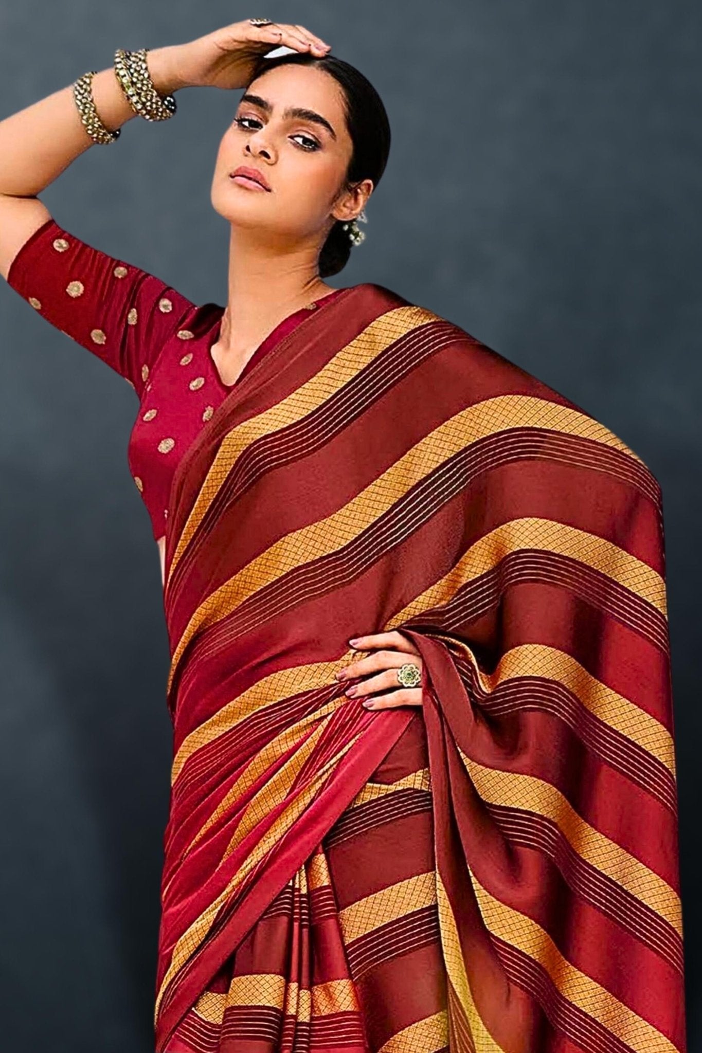 Buy the beautiful Berry Maroon Kanjivaram Saree - KARAGIRI | DEEPOTSAV SALE  – Karagiri