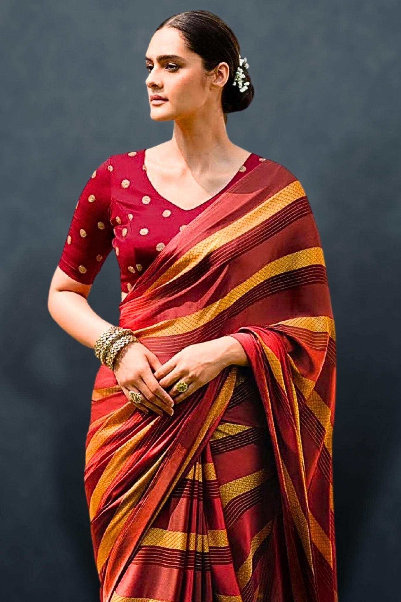 Buy Maroon Net Sarees Online for Women in USA