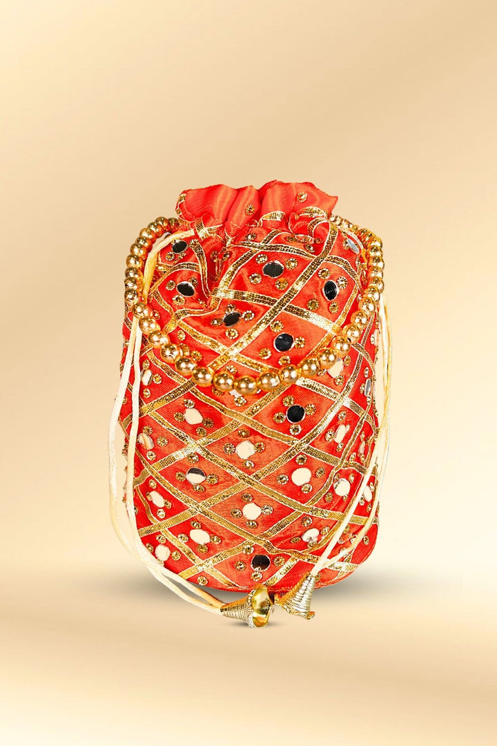 Orange Potli Bag