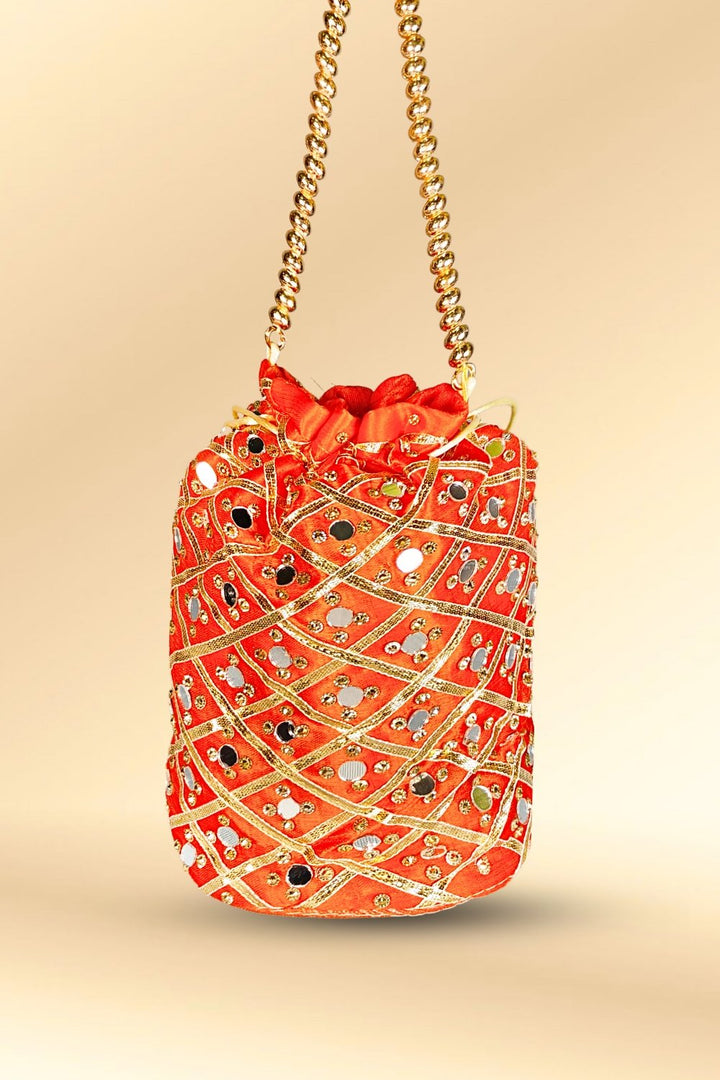 Orange Potli Bag