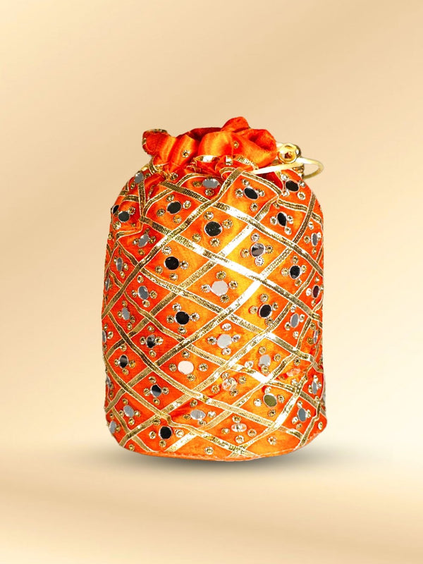 Orange Potli Bag