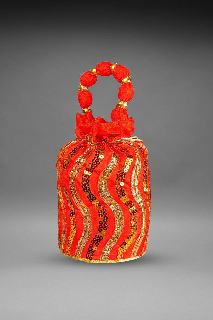 Orange Sequin Potli Bag