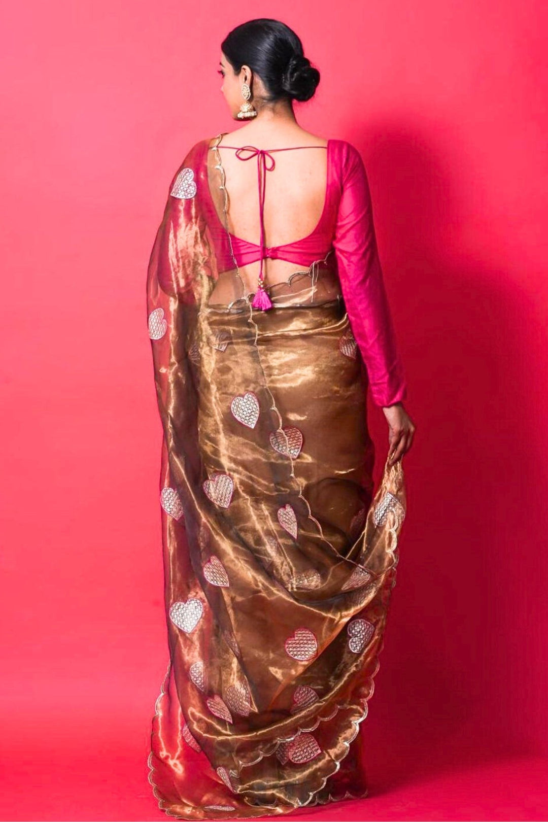 Organza Silk Saree with Embroidery