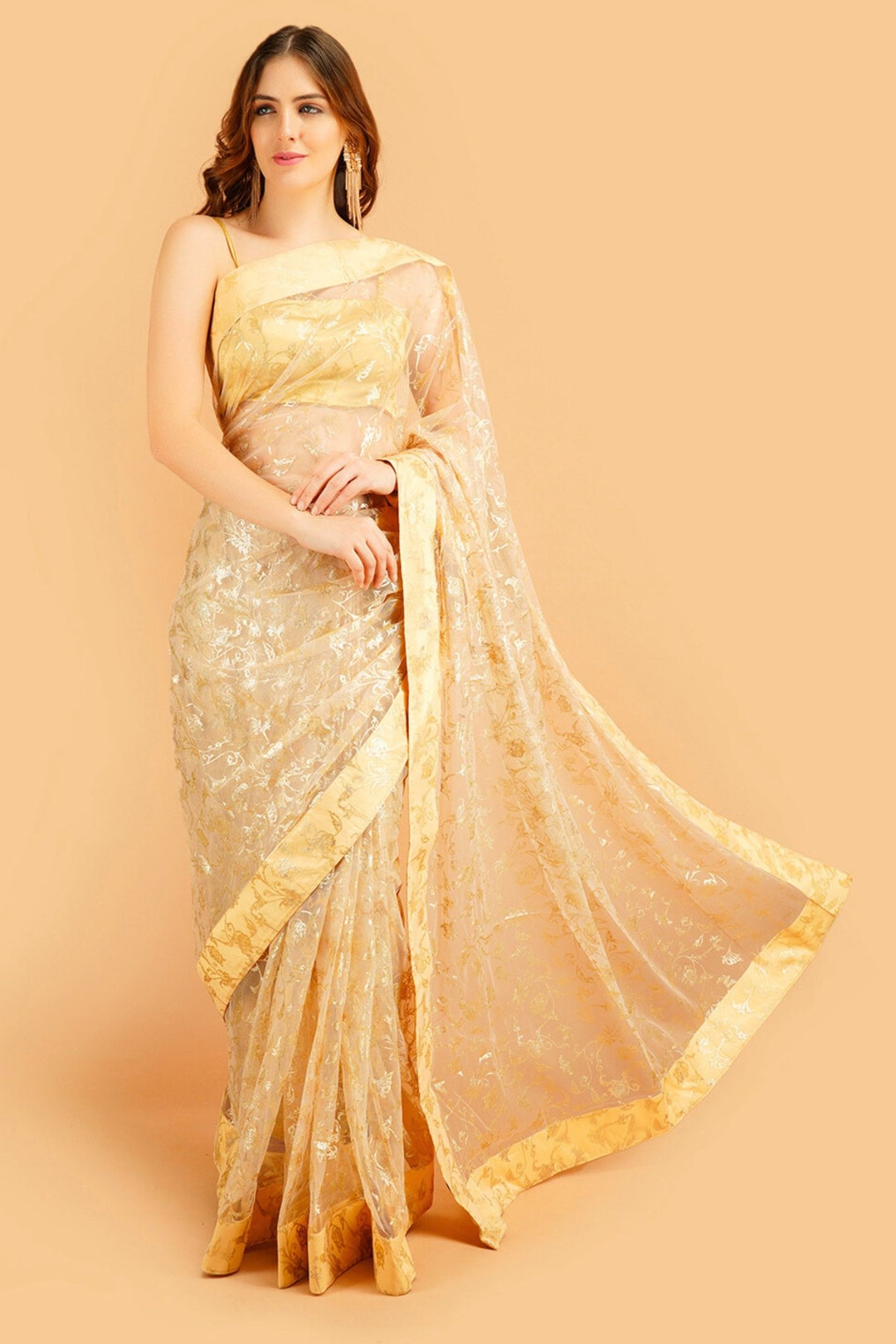 party wear net saree - net ki saree party wear