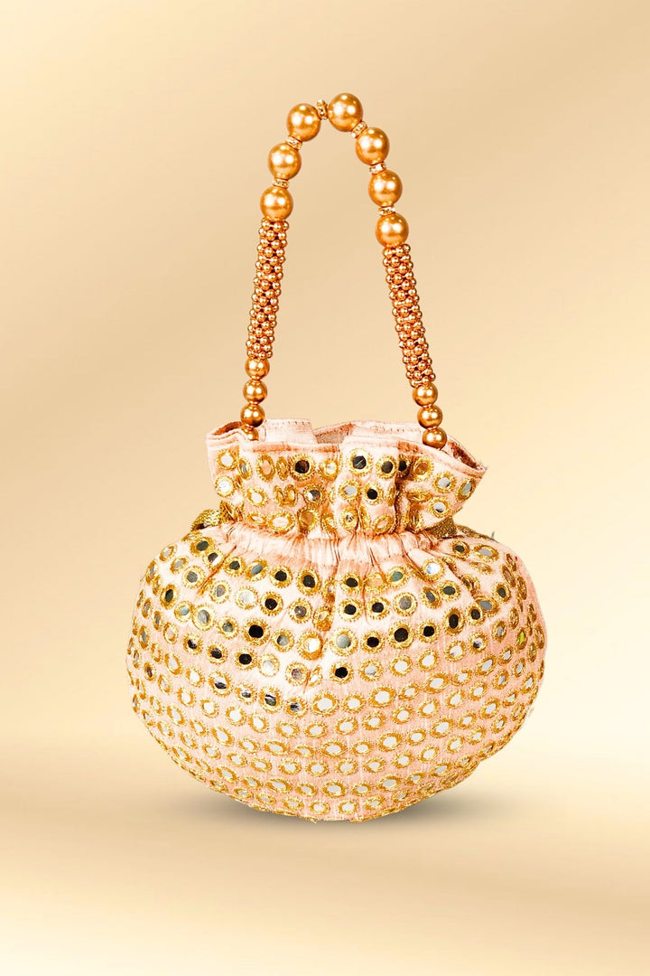 pastel pink potli bag