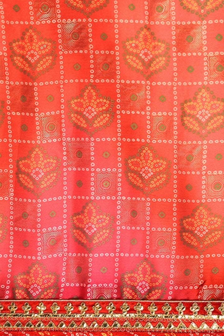 pink bandhani saree - pink bandhej saree