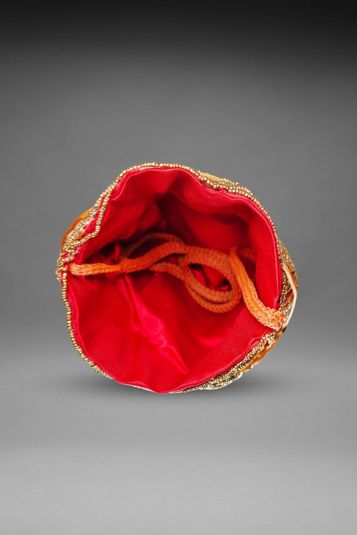 pink party wear potli bag