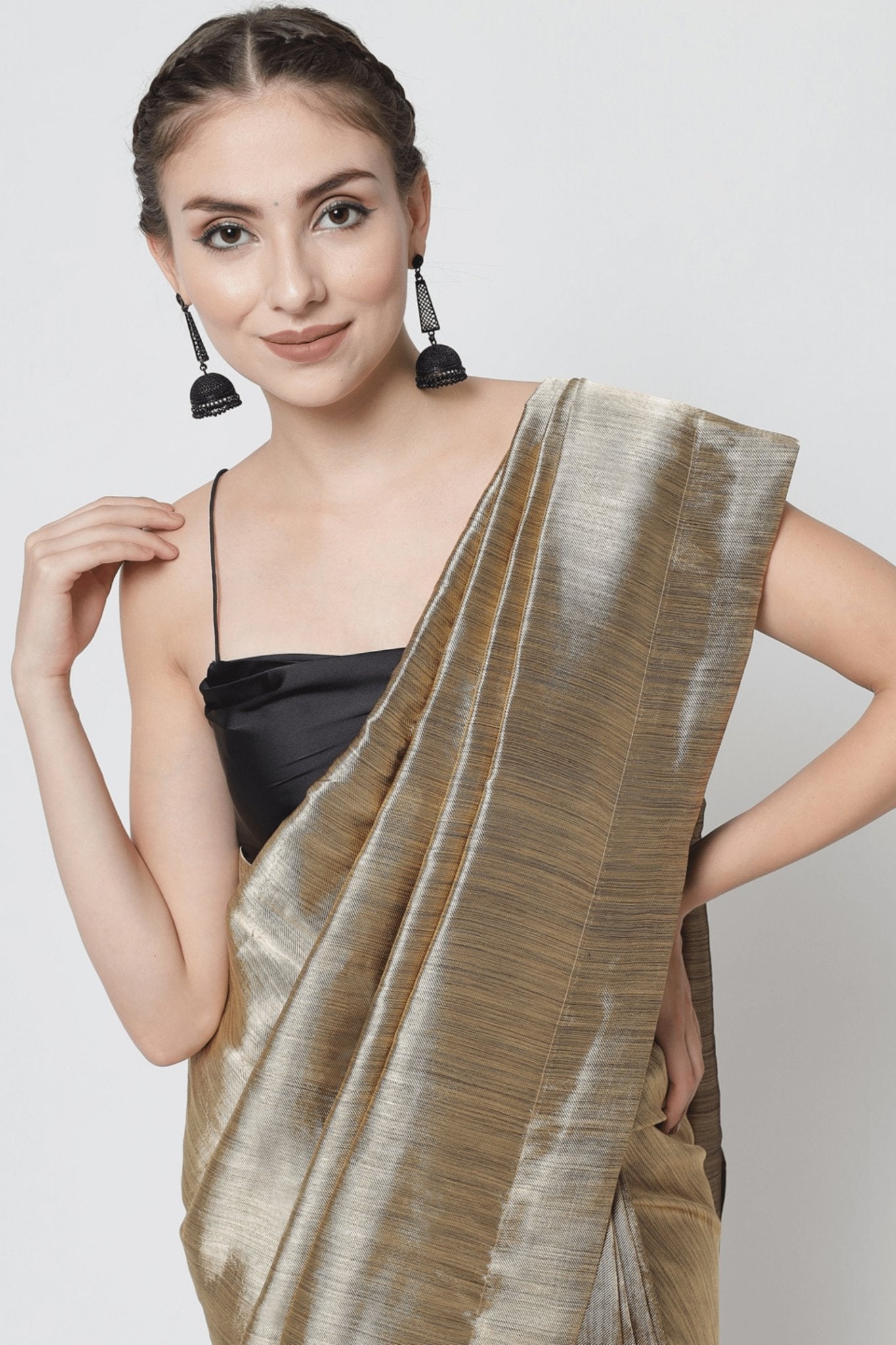 Buy Suta Golden Plain Saree Without Blouse for Women Online @ Tata CLiQ