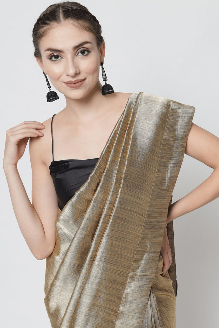 plain copper saree - plain copper colour saree