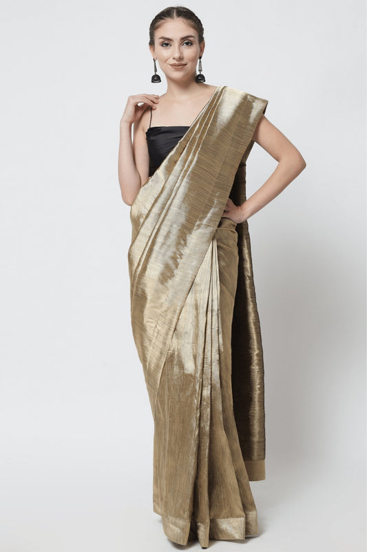 Copper Zari Tissue Saree – kreationbykj