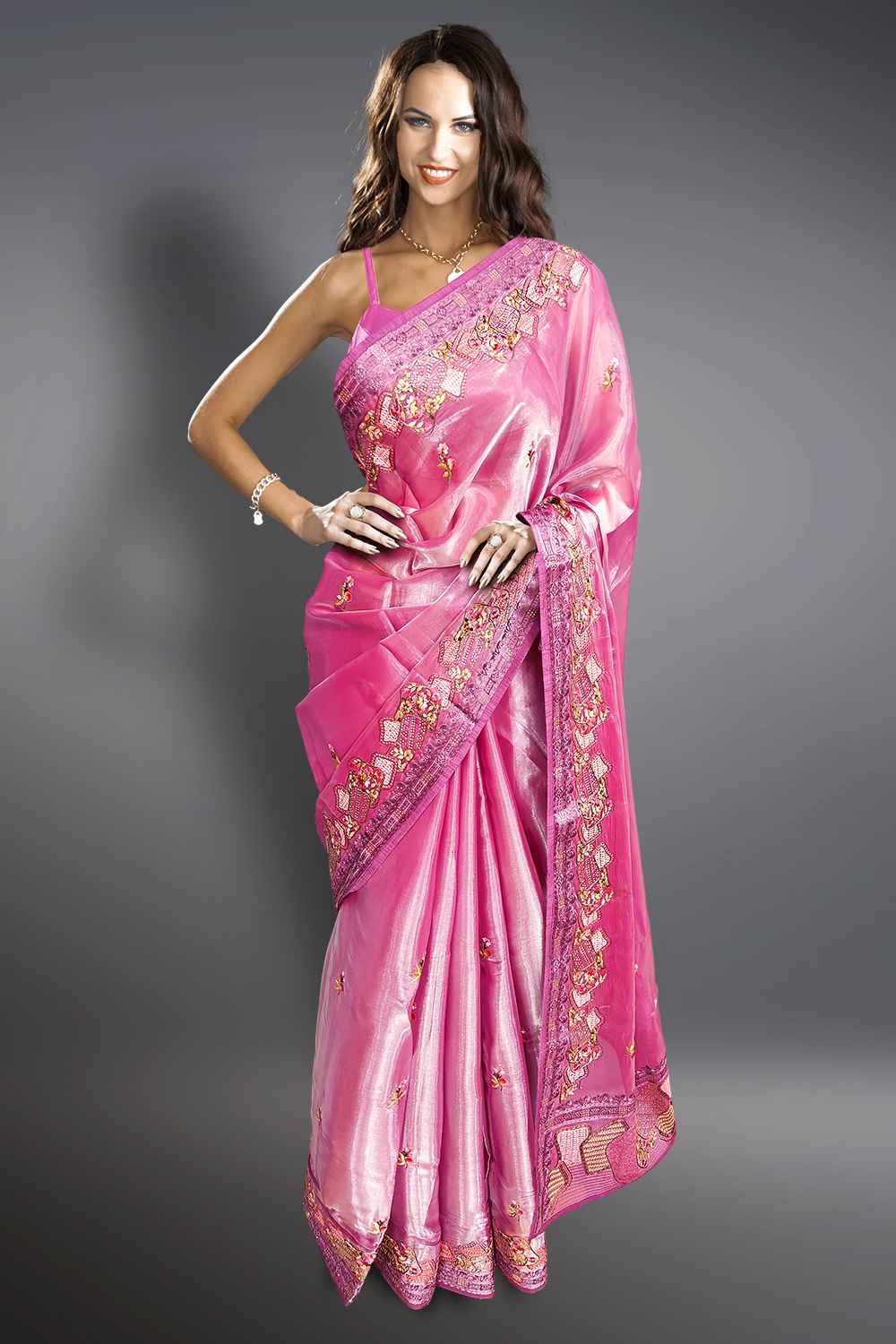 Purple Pink Saree