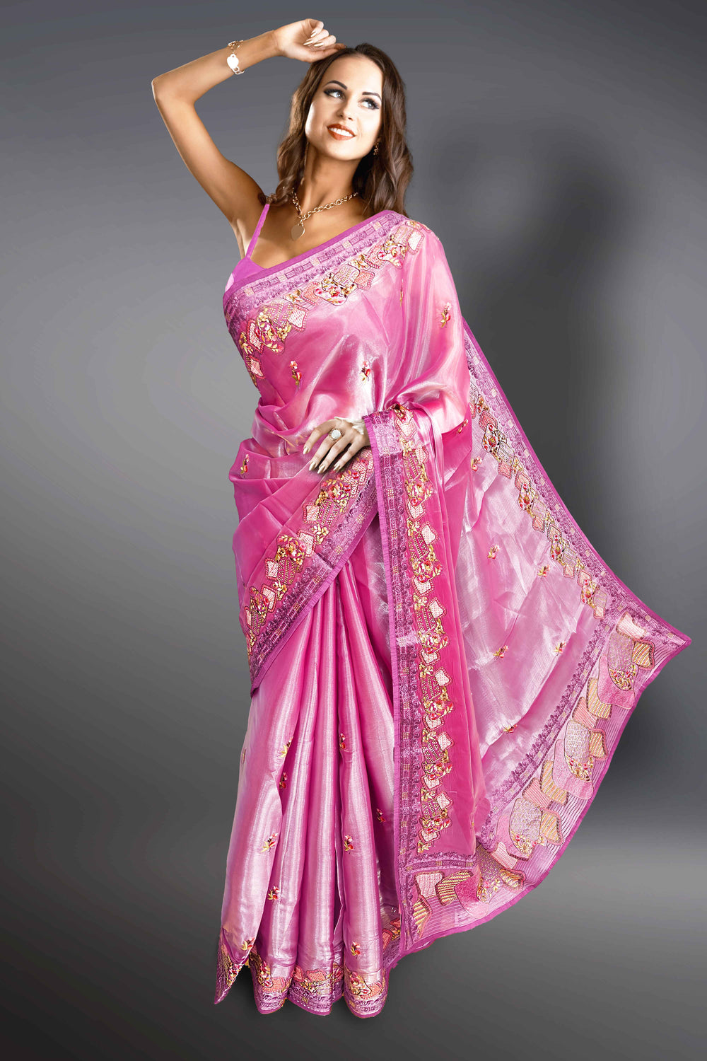 Purple Pink Saree