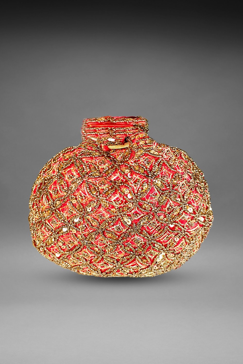 red party wear potli bag