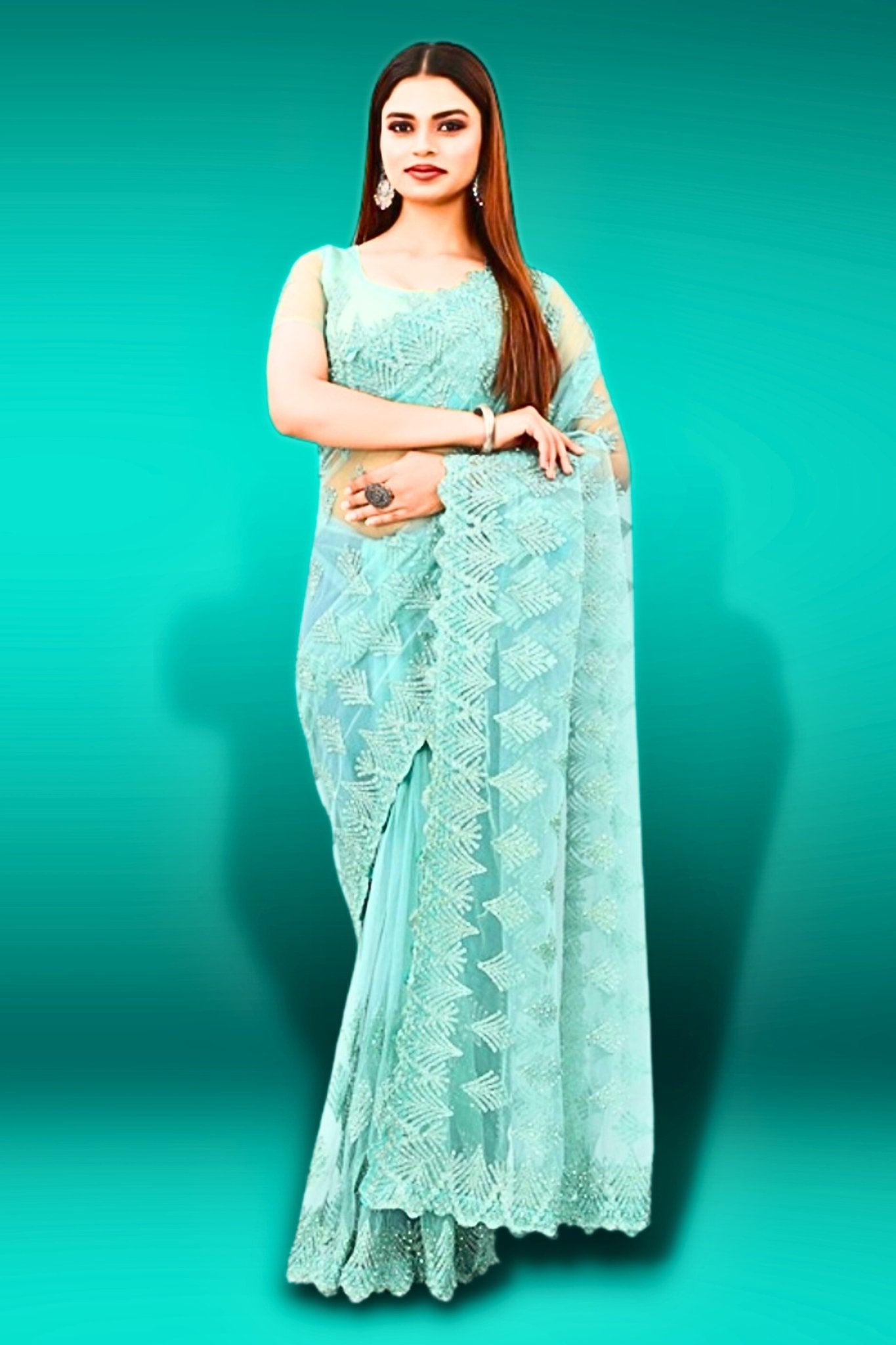 Buy SGF11 Women's Soft Cotton Silk Woven Jamdani Mekhla Saree With Blouse  Piece (Light Blue) at Amazon.in