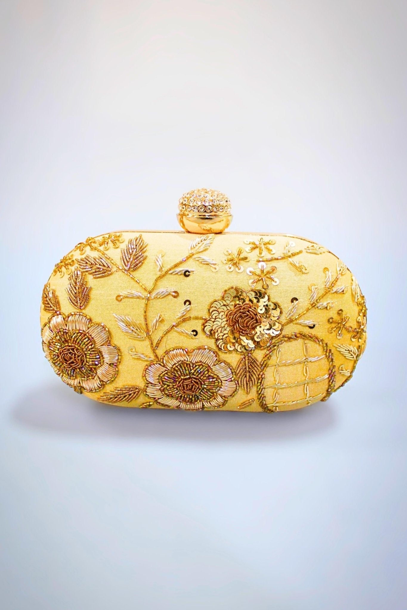 Mustard with Gold Embroidery Clutch Sling Bag – Heritage India Fashions