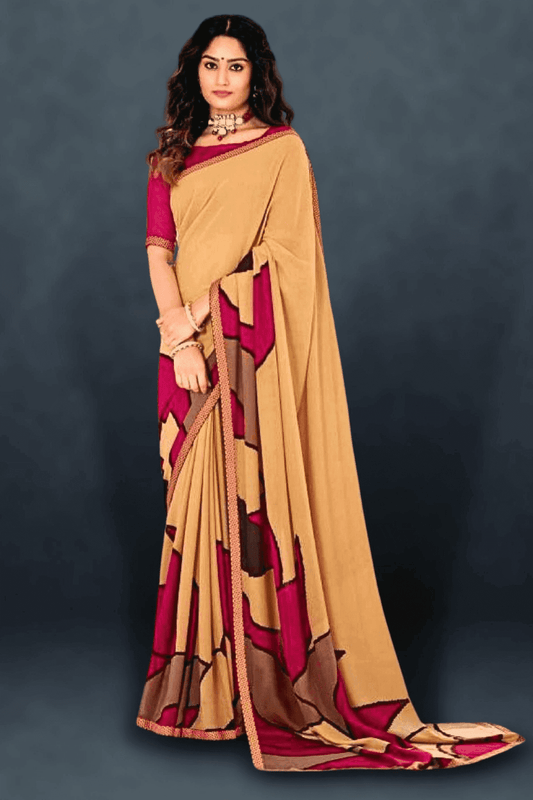 Sidhidata Women's Chinon Ready To Wear Draped Saree With Unstitched Blouse  Piece (BELT NOT INCLUDED) (Free Size) (B Wine) : Amazon.in: Fashion