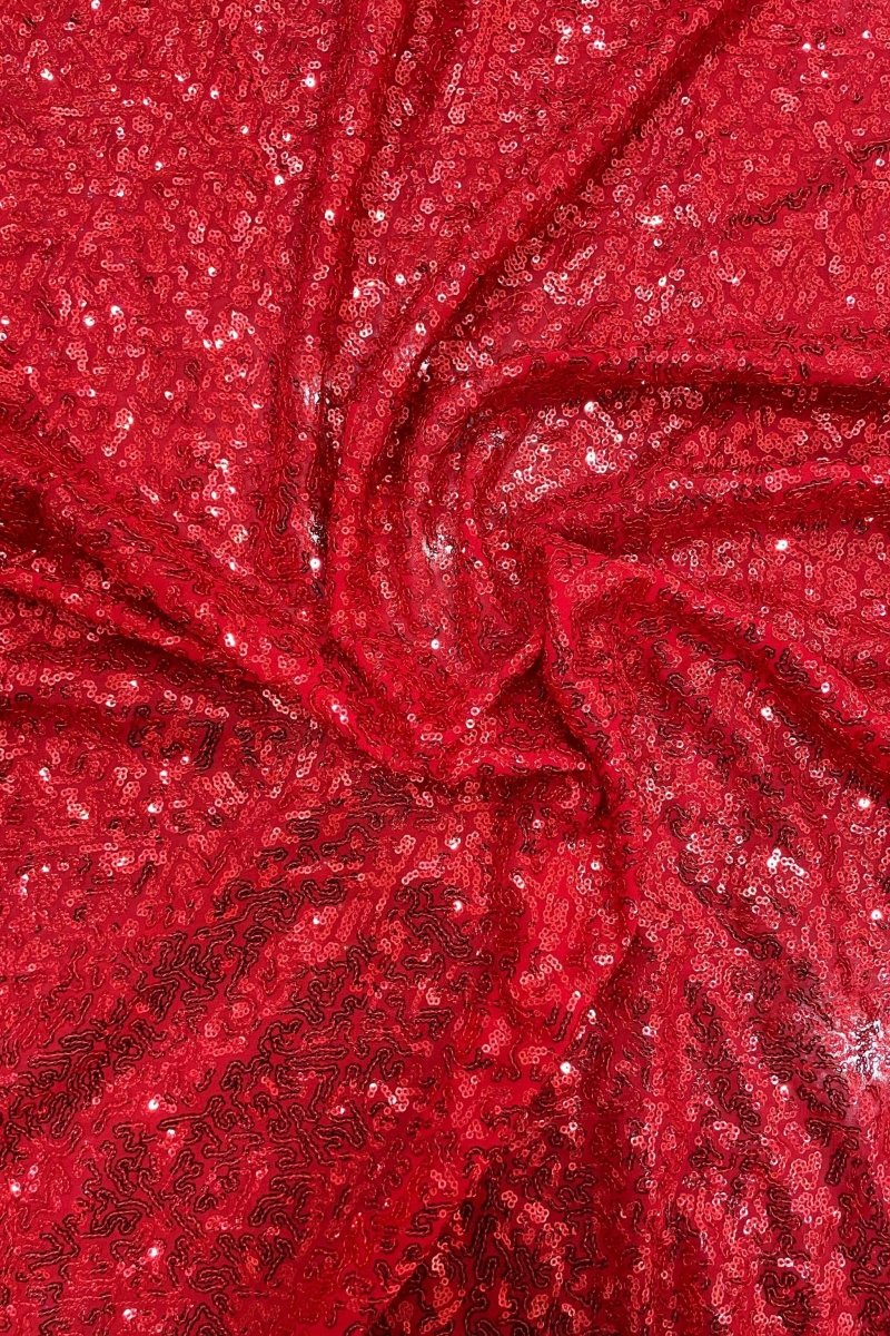 Red Sequin Blouse Fabric - Sttylme