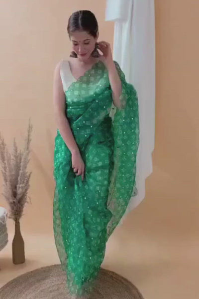 Summertime Green Saree