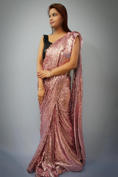 Make a entrance Pink Saree