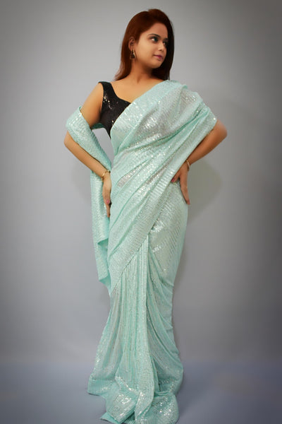 Oceans of Love Sky-Blue Saree