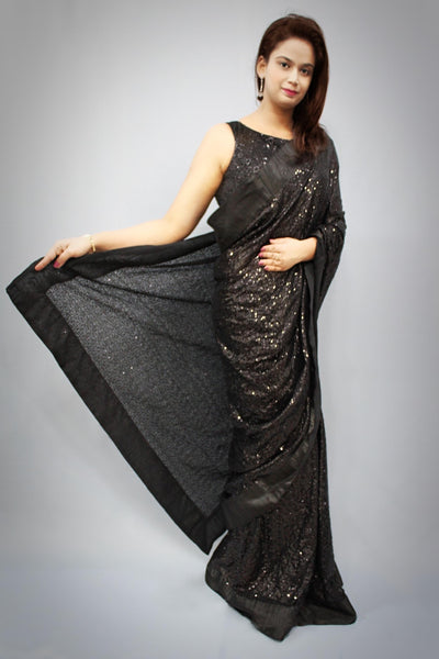 Perfectly Poised Black Saree
